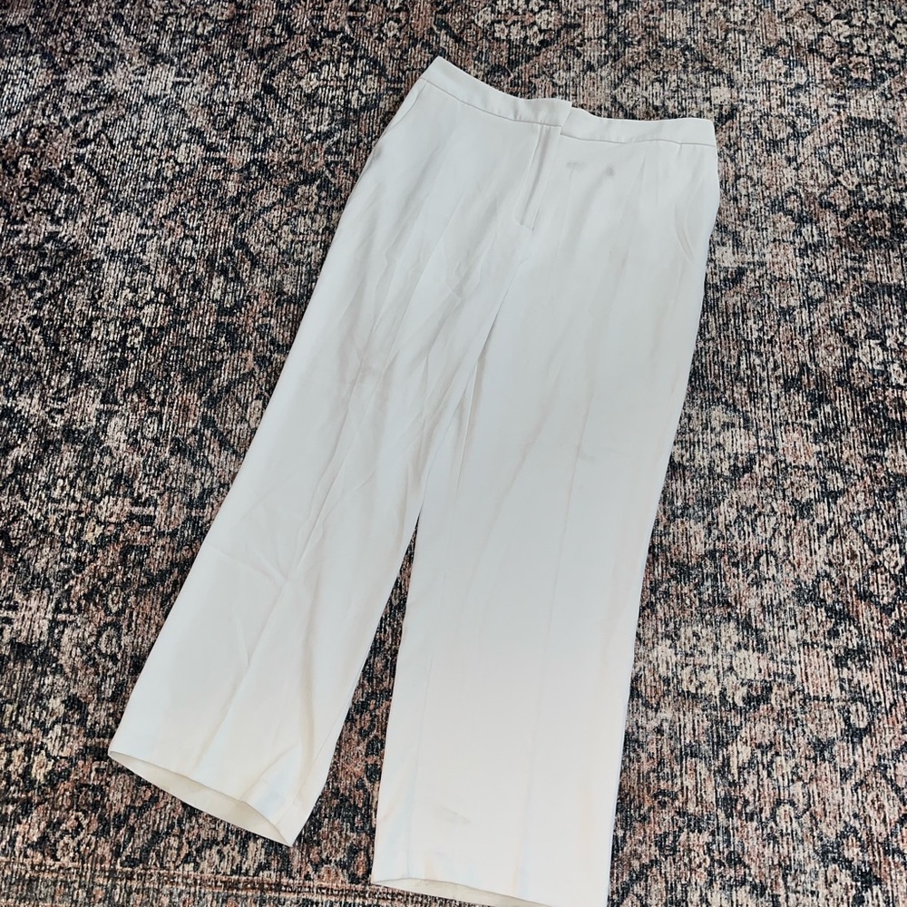 Cream wide leg pants